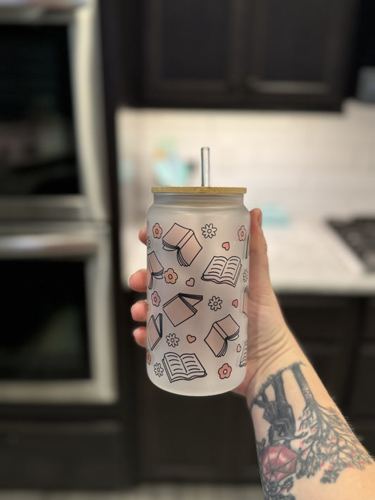 Bookish Beer Can Glass