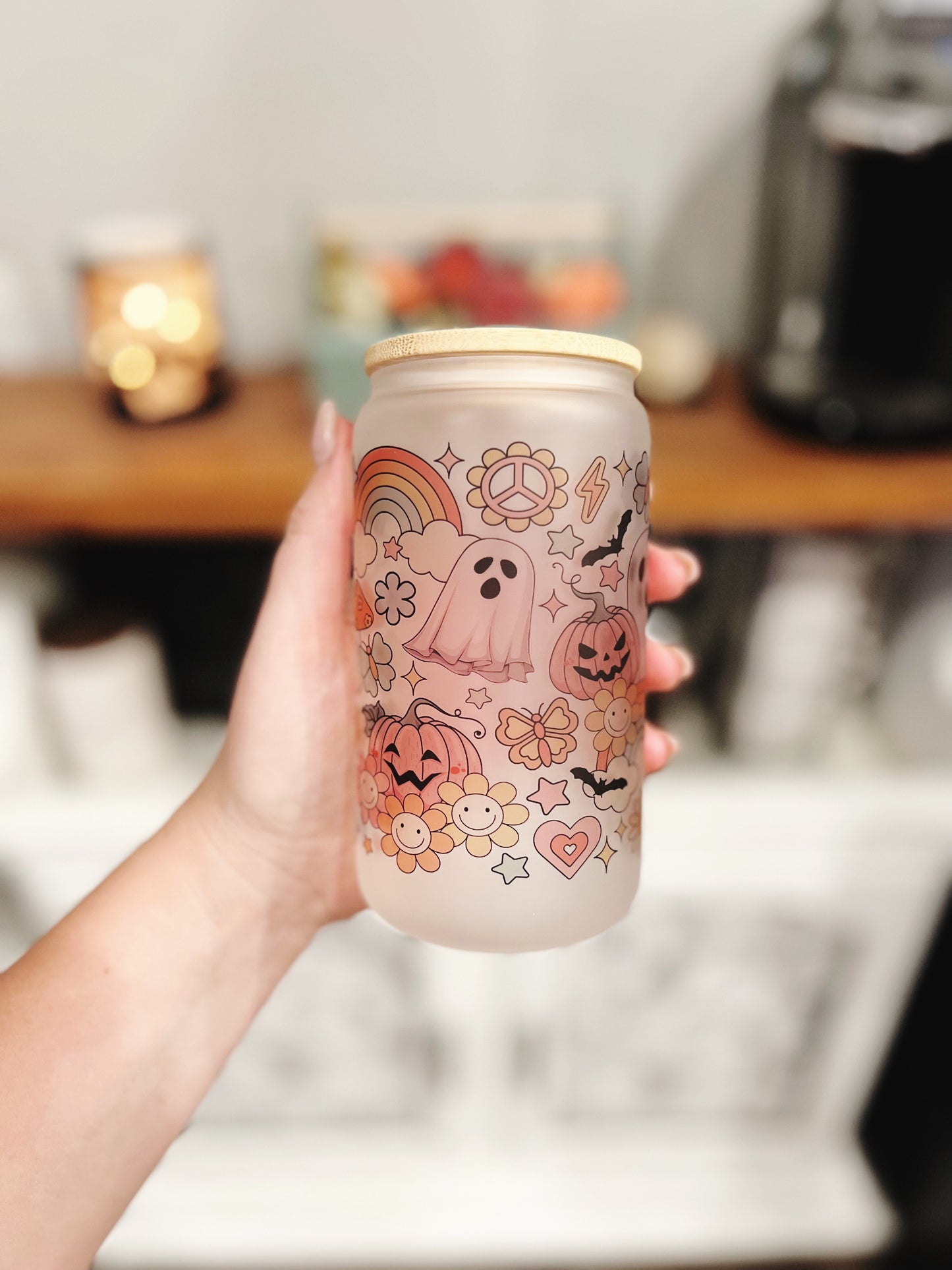 Groovy Pumpkin Beer Can Glass