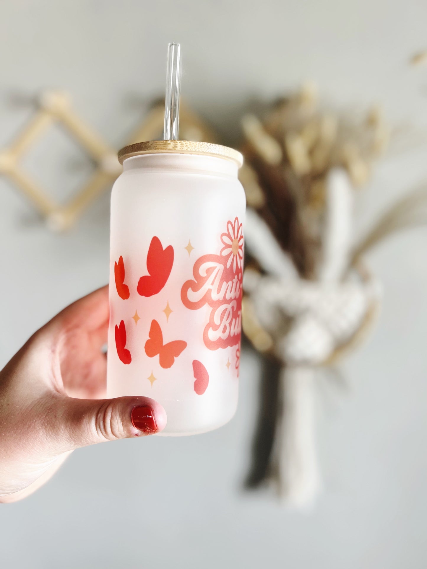 Anti Social Butterfly Beer Can Glass