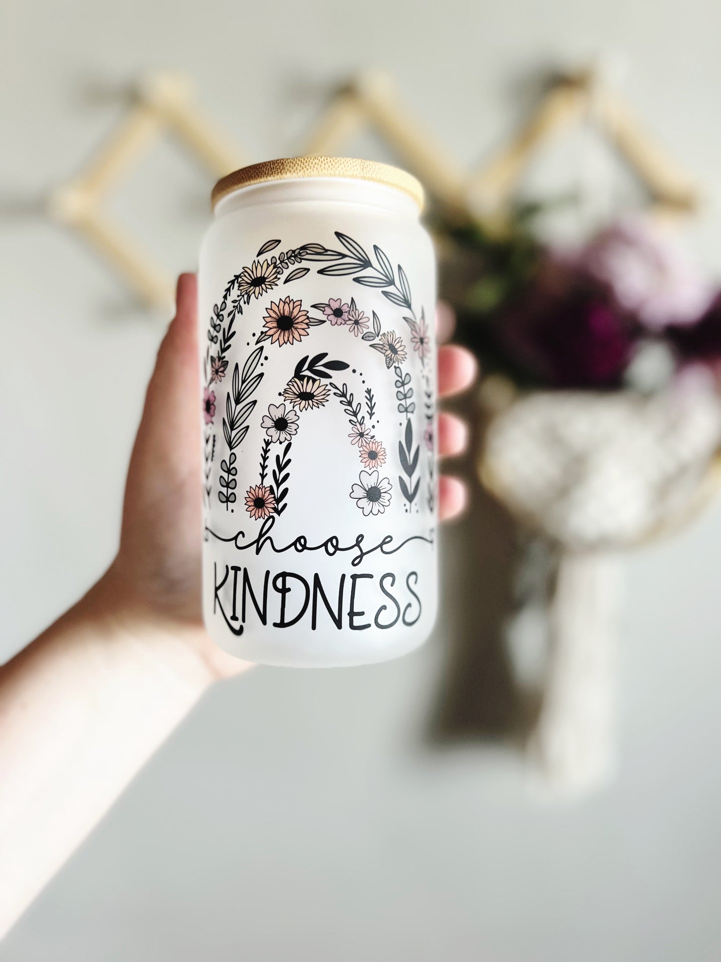 Choose Kindness Beer Can Glass