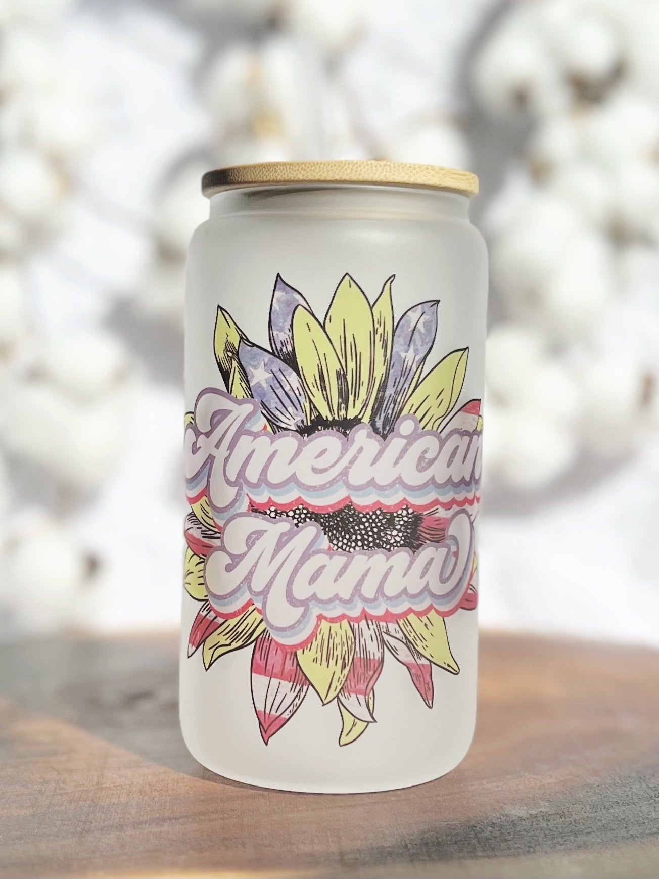American Mama Beer Can Glass