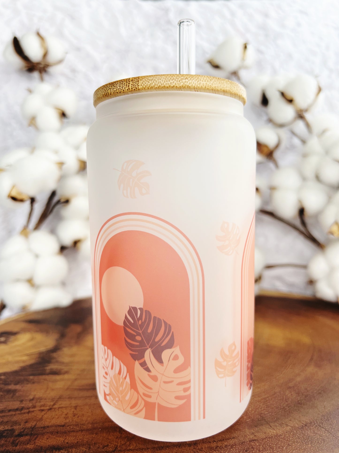 Boho Arches Beer Can Glass