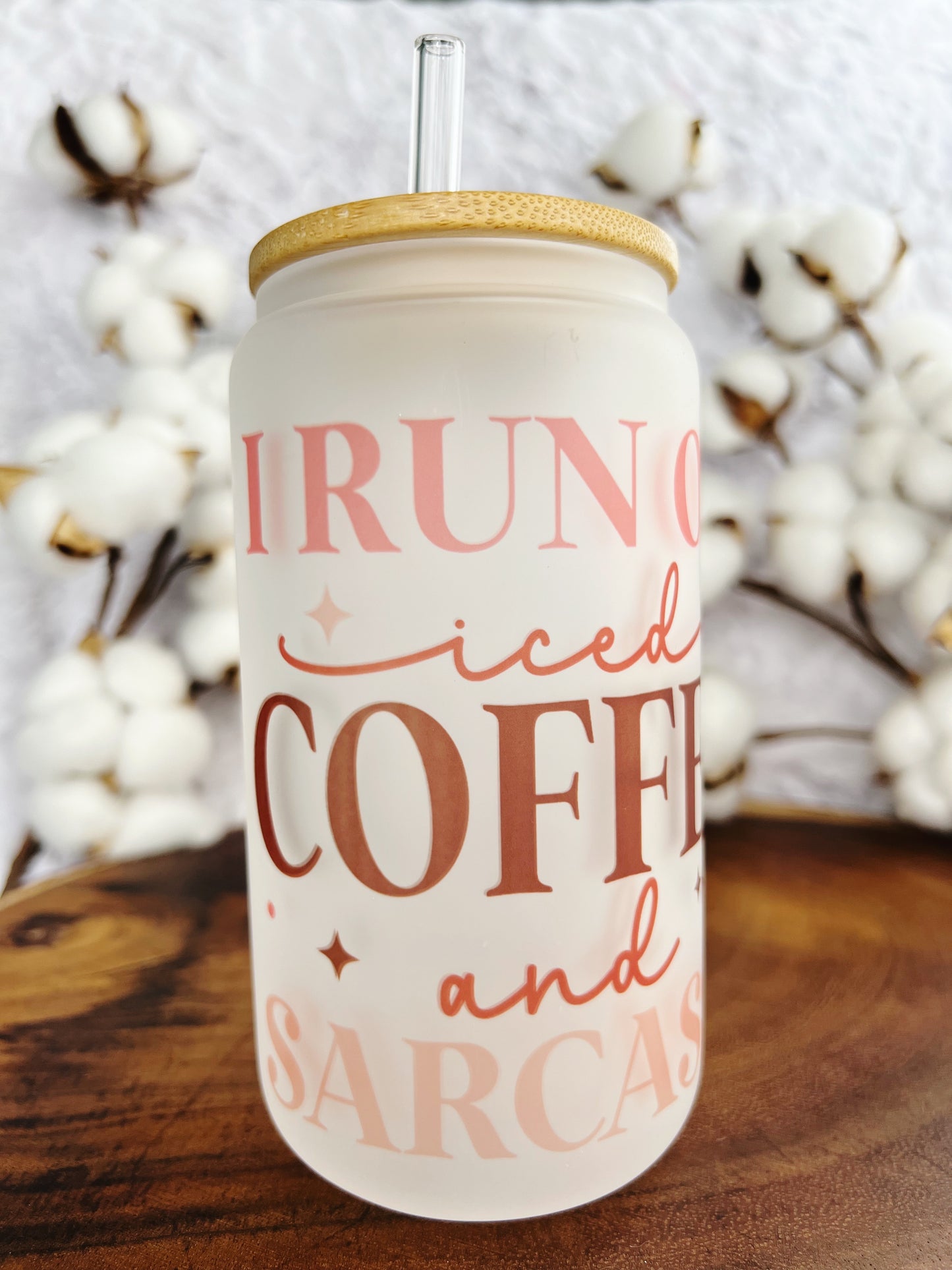 Coffee & Sarcasm Beer Can Glass