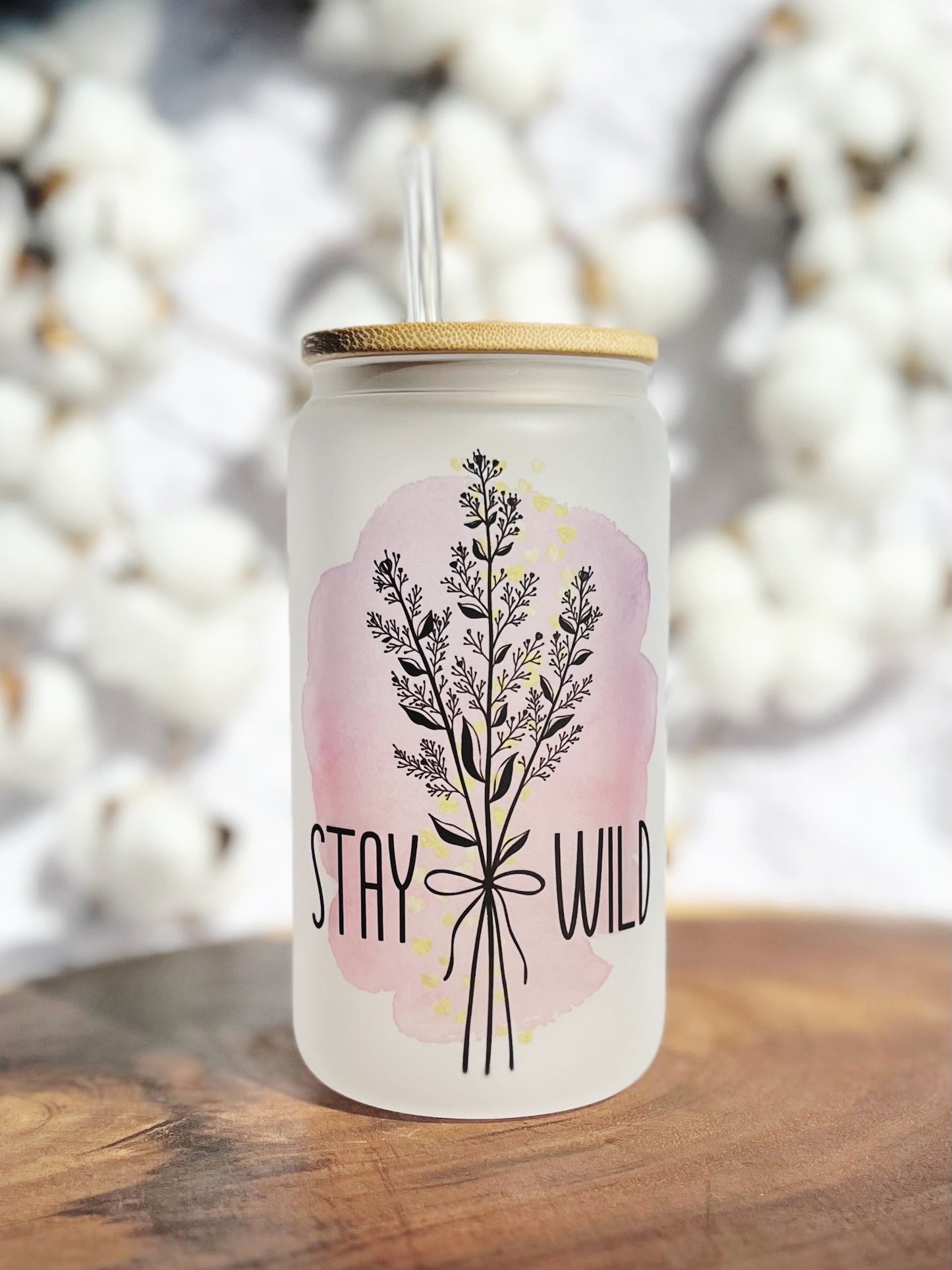 Stay Wild Beer Can Glass