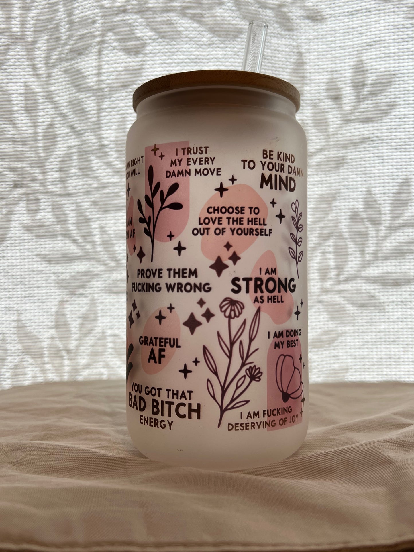 Daily Reminders Beer Can Glass