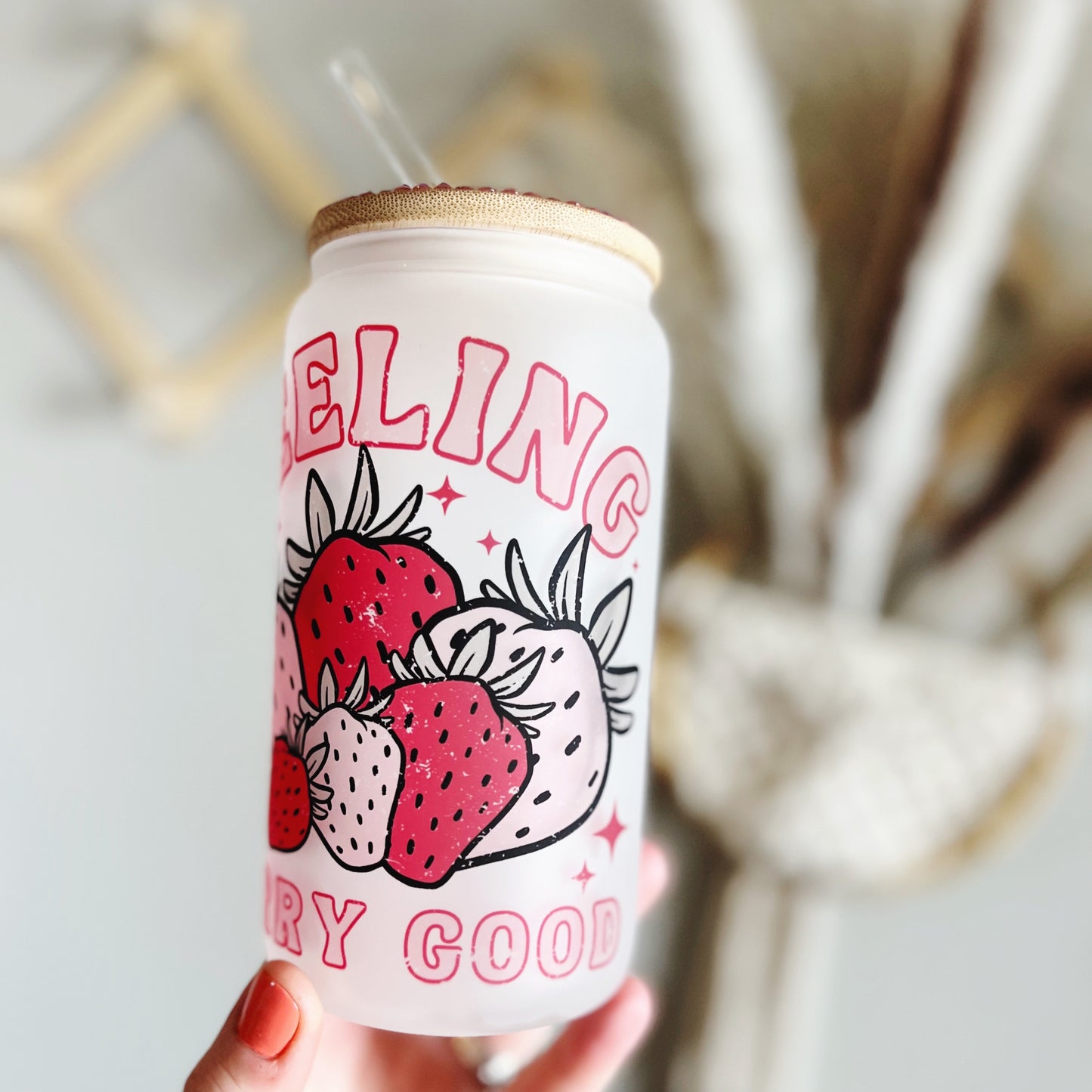 Feeling Berry Good Beer Can Glass