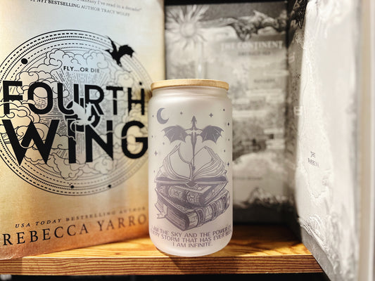 Fourth Wing Beer Can Glass