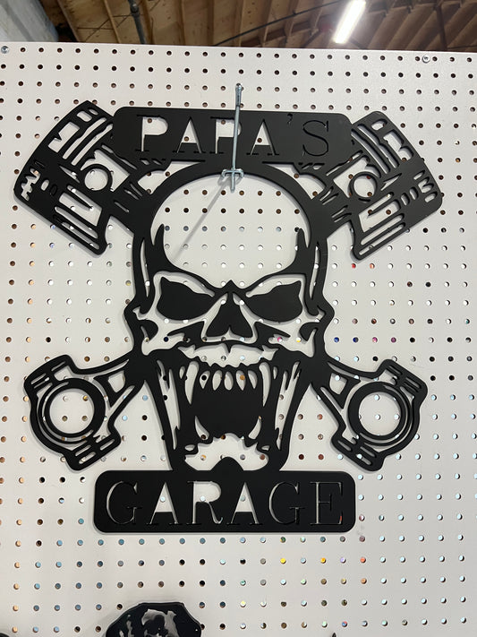 Papas Garage Steel Sign