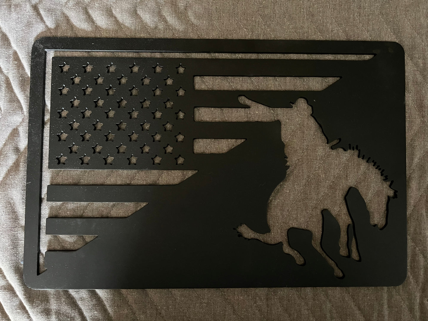 Bronc Flag Steel Sign